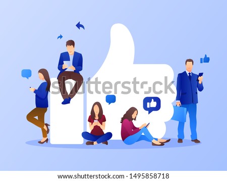 Likes or followers template background. Social media marketing concept. Flat style design with gradient. Modern vector.