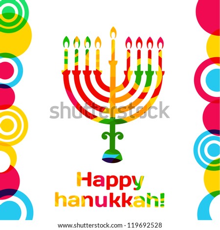 Happy hanukkah. Vector design card.