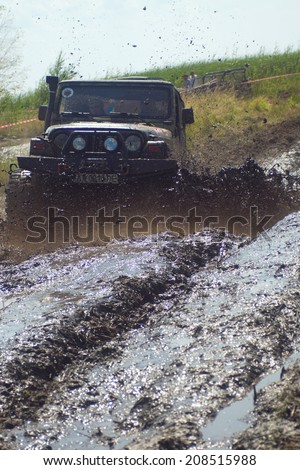 July 26 Kyiv Ukraine.9 OFF-ROAD-FREE-FEST 2014.Offroad Free Fest - bright, festival enthusiasts annually gathers thousands of motorists Ukraine.
