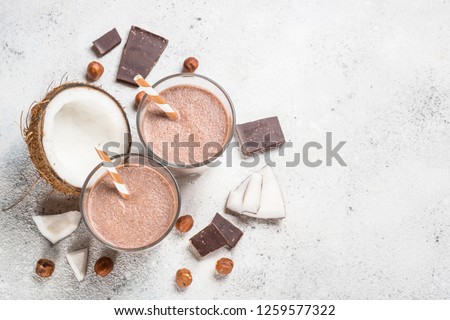 Similar – Image, Stock Photo Chocolate Smoothie in Coconut Bowl