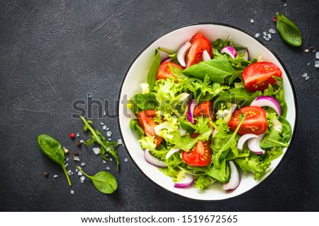 Similar – Image, Stock Photo Fresh salad of green chard leaves or mangold