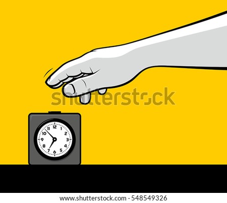 Hand stop alarm clock