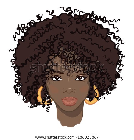 Portrait Of Beauty African Women Stock Vector Illustration 186023867 ...