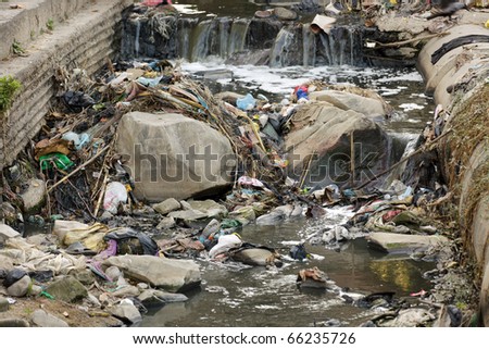 Pollution in asian river