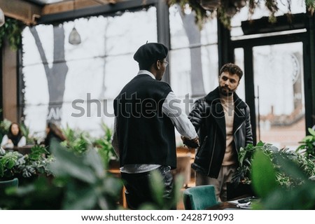 Similar – Image, Stock Photo Hipster man in jungle with guitar