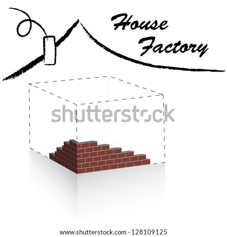 Rooftop house logo for design. Part of brick wall. (vector format also available in my portfolio)