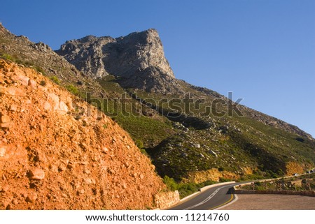 The coast of False Bay South Africa and it\'s mountain pass
