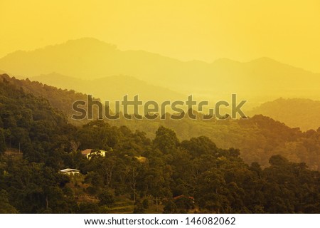 golden hill layer during sunrise