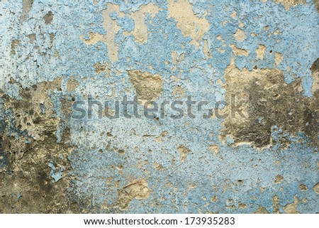 Cracked Blue Concrete Wall Background