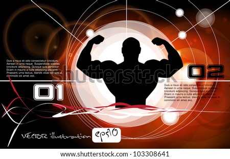 Bodybuilding. Vector illustration.