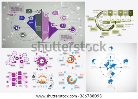 Business infographic template for interactive data communication