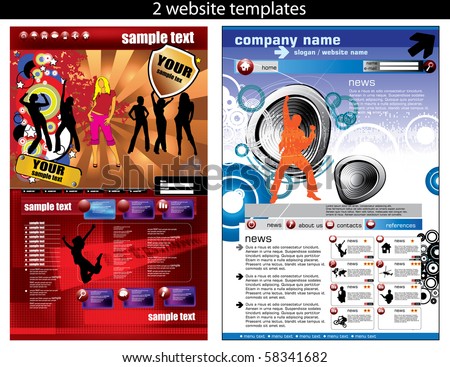 2 website design templates easy to editable