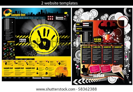 2 website design templates easy to editable