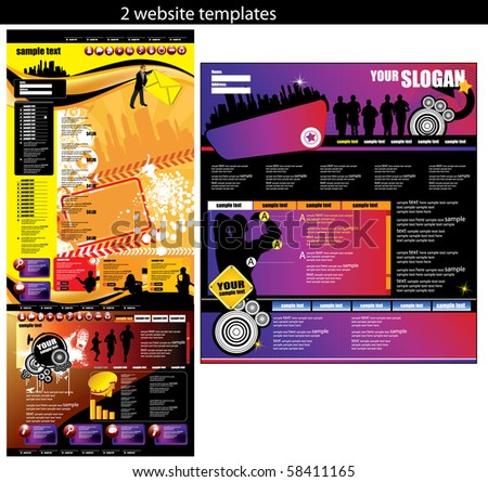 2 website design templates easy to editable