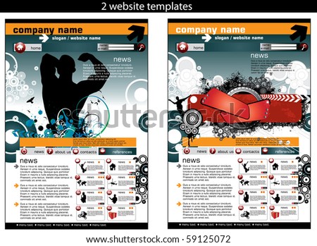 2 website design templates easy to editable