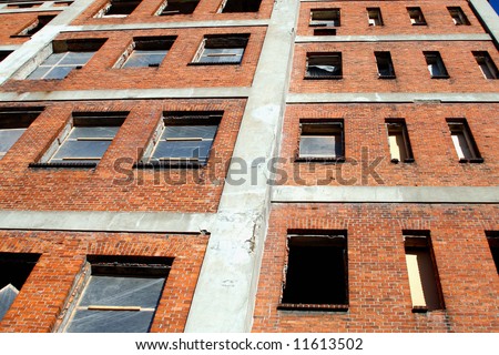 windows in disued factory undergoing loft conversion