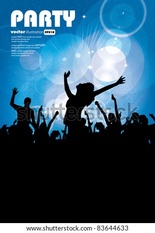 Group of people. Crowd infront of a stage. Vector