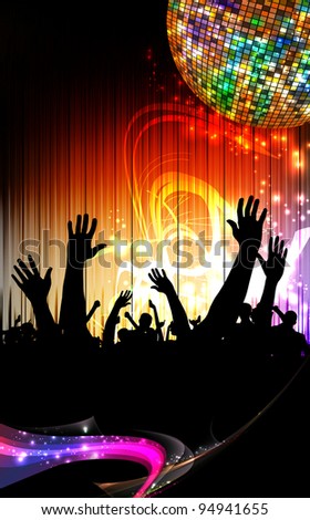 Group of people. Crowd infront of a stage. Vector