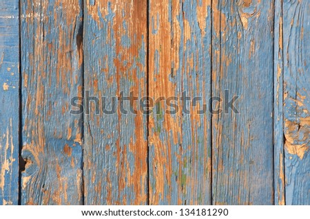 old blue painted wooden fence