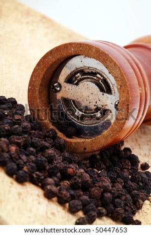 black pepper and pepper shaker front view