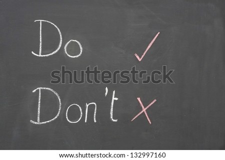 Do or Don\'t choice written on an old school blackboard.