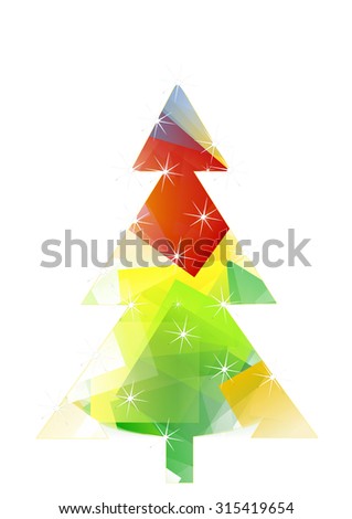 low poly christmas tree with copy space