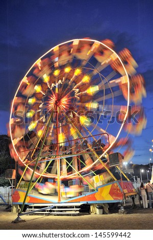 Ferris wheel in a summer night Nessebar