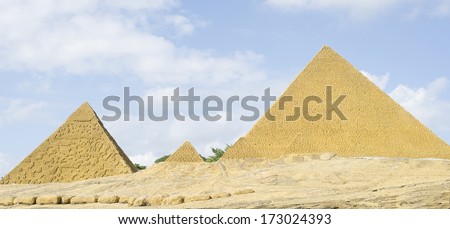 SHENZHEN, CHINA - NOV 15: The Egyptian pyramids in the park \
