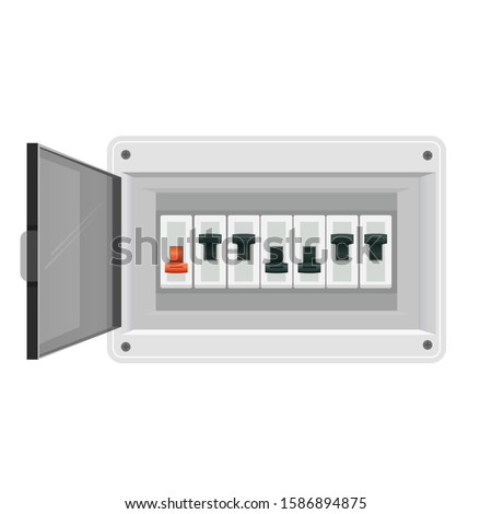Fuse board box. Electrical power switch panel. Electricity equipment. Vector ストックフォト © 