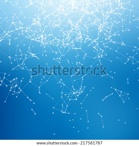 Fresh abstract background. Connecting dots with lines