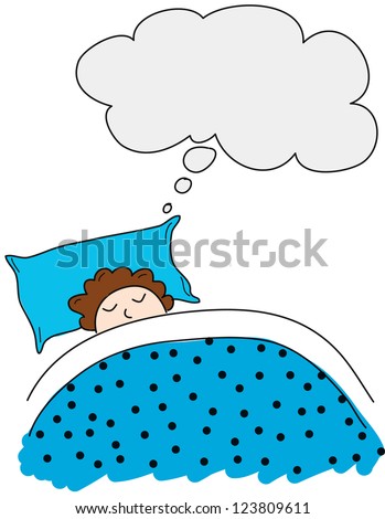 Boy Has A Dream, Vector Illustration Cartoon - 123809611 : Shutterstock