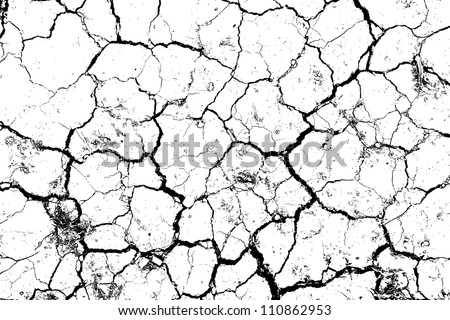 The cracks texture white and black. Vector background.