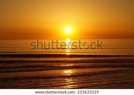 Sunset over the ocean in the west of France (Lacanau)