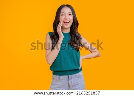 Similar – Image, Stock Photo Stylish woman speaking on smartphone behind glass