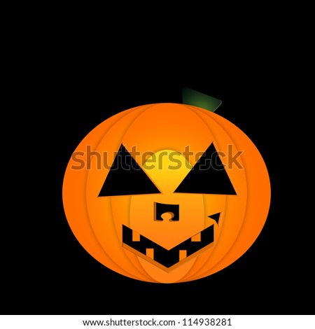 Scary pumpkins on black background