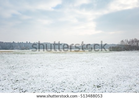 Similar – Image, Stock Photo Field covered with snow in winter