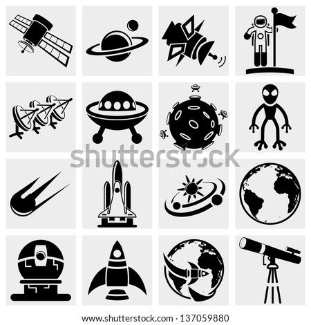 Space vector icon set