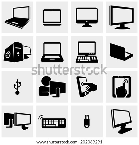 computer vector icon set