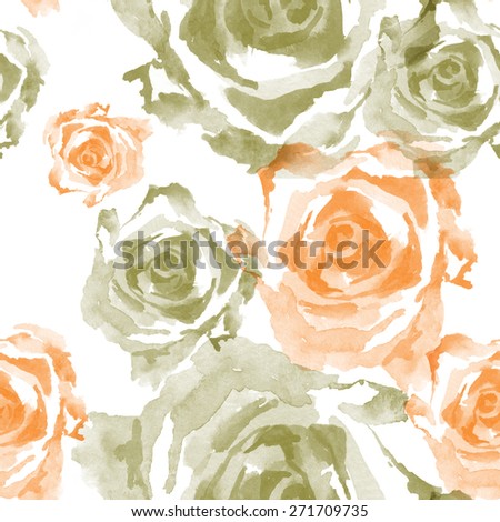 orange roses pattern