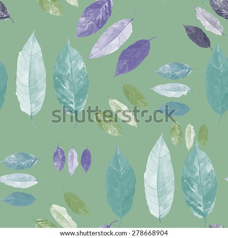 leaves pattern 2 green blue