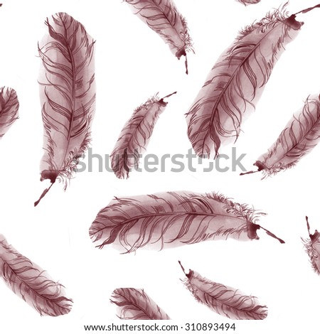 watercolor feathers pattern 10