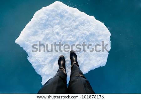 The latter standing on melting ice.
