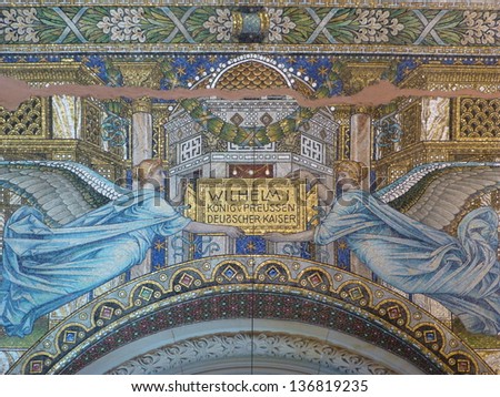 Wall painting in the Kaiser Wilhelm Memorial Church, Berlin Germany Stock foto © 