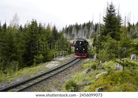 Similar – Foto Bild Harzer Schmalspurbahn auf dem Weg zum Gipfel