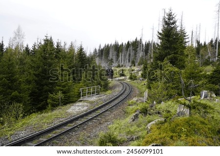 Similar – Foto Bild Harzer Schmalspurbahn auf dem Weg zum Gipfel