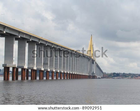 The Manaus Iranduba Bridge - Cable-stayed bridge (called Ponte Rio Negro in Brazil) is a bridge over the Rio Negro with 3595 meters of length that links the cities of Manaus and Iranduba.
