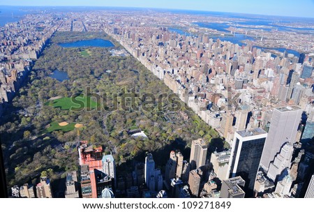 Aerial View of Central Park, New York, USA