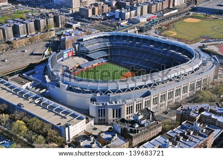 NEW YORK CITY - APRIL 6: The New Yankees Stadium on April 6th, 2012. It was achieved in 2009 and costed $ 1.5 bn. Home of the Yankees it is situated in the Bronx and can host 50000 for Baseball Games.
