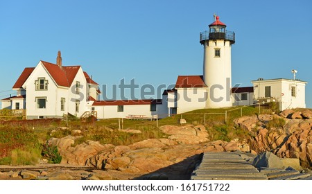 Eastern Point Lighthouse at sunset, Gloucester, Massachusetts, USA