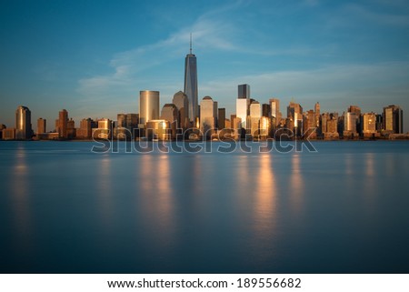 Lower Manhattan skyline during 